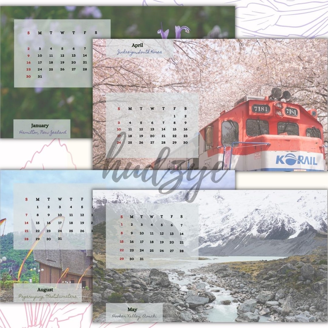 my calendar 2022 scenery view at south korea new zealand