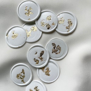Self Adhesive White Wax Seals with Silver and Gold Foil