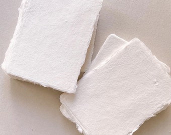 White Deckle Edge Cotton Rag Handmade Paper and Wax Seal Set A5