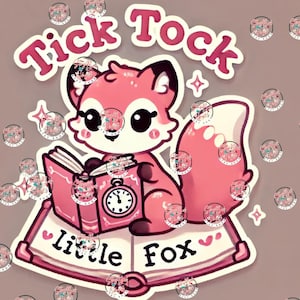Tick Tock Little Fox Digital Sticker OUABH
