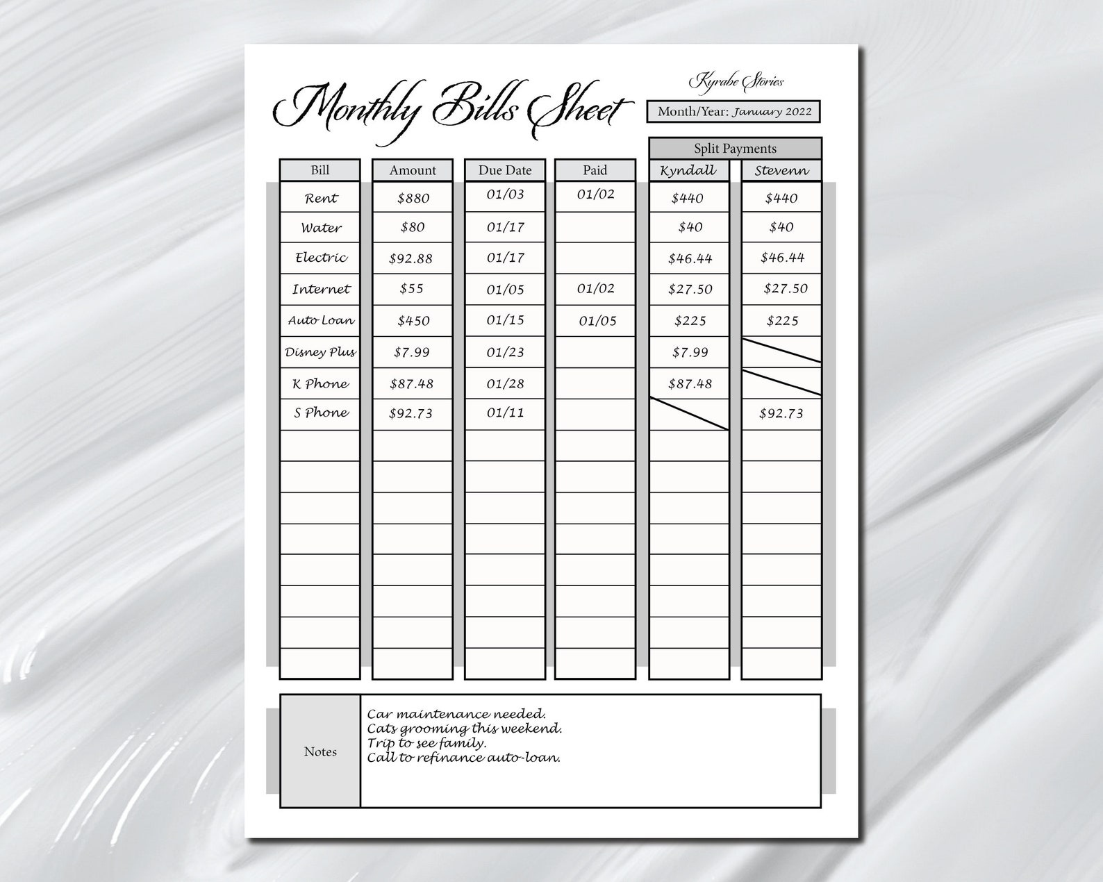 Monthly Bill Tracker Bundle for Roommates 8 Grey Printables Letter Monthly Bill Tracker Bundle for Roommates 8 Grey Printables Letter