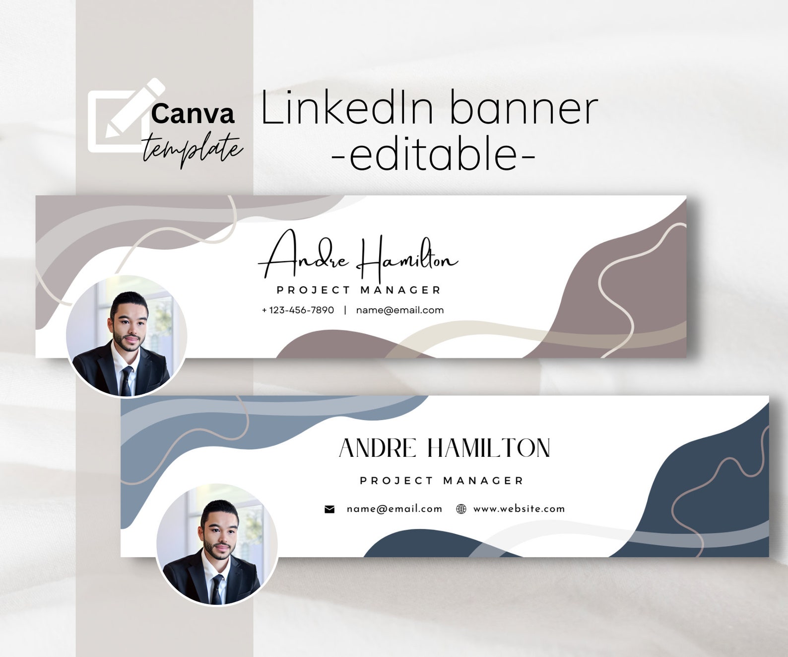 Editable Linkedin Banner Template: Professional Branding (canva) - Etsy