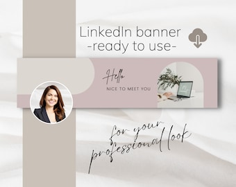 Bannière LinkedIn esthétique pour votre image de marque sur le profil Linkedin, arrière-plan Linkedin minimaliste, image Linkedin pour elle
