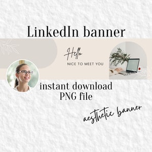 Aesthetic LinkedIn banner for your personal branding on Linkedin profile, Minimalist Linkedin background, Linkedin image for her image 1