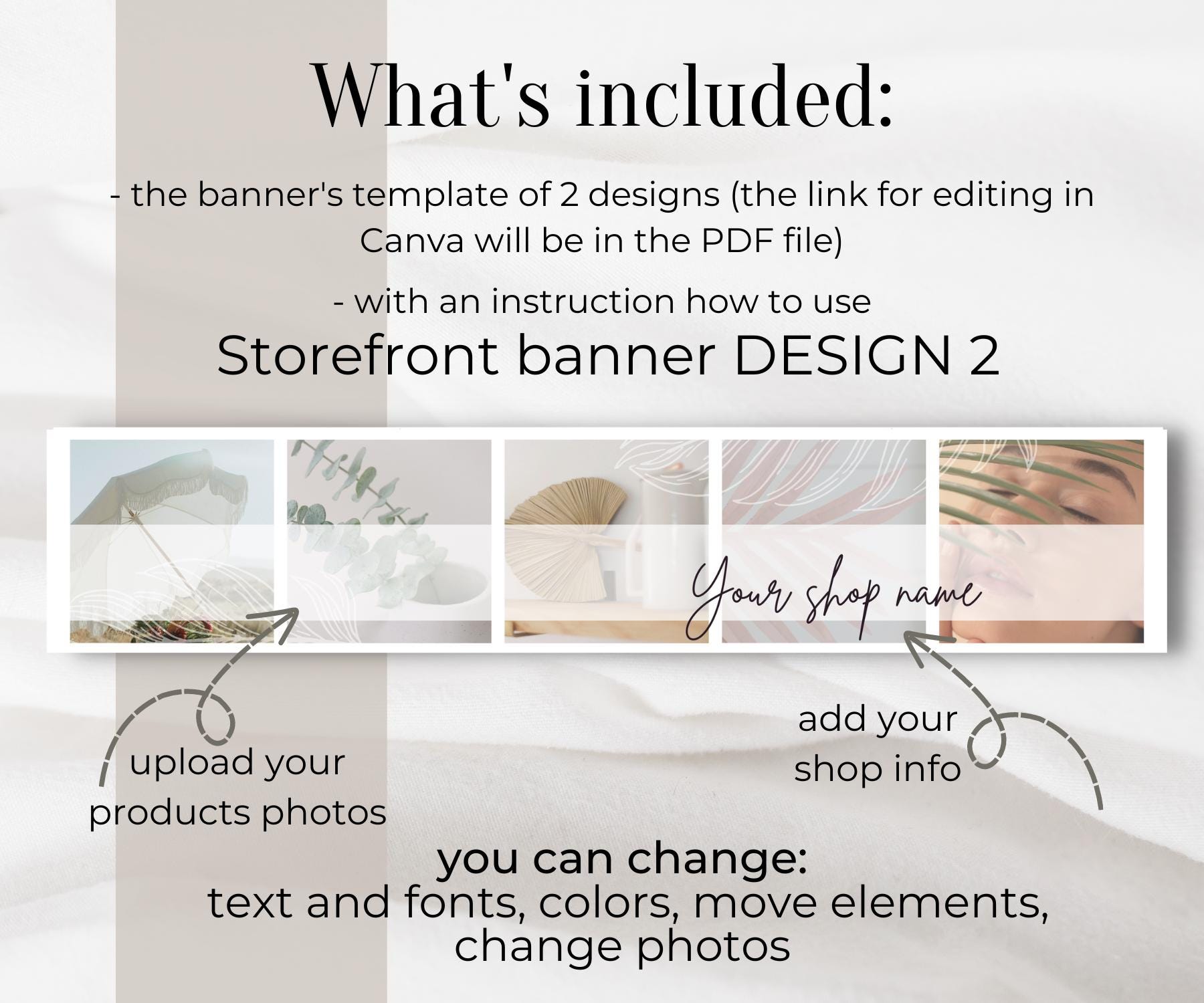 Amazon Storefront Banner Template Editable With Canva, Boho Banner for ...