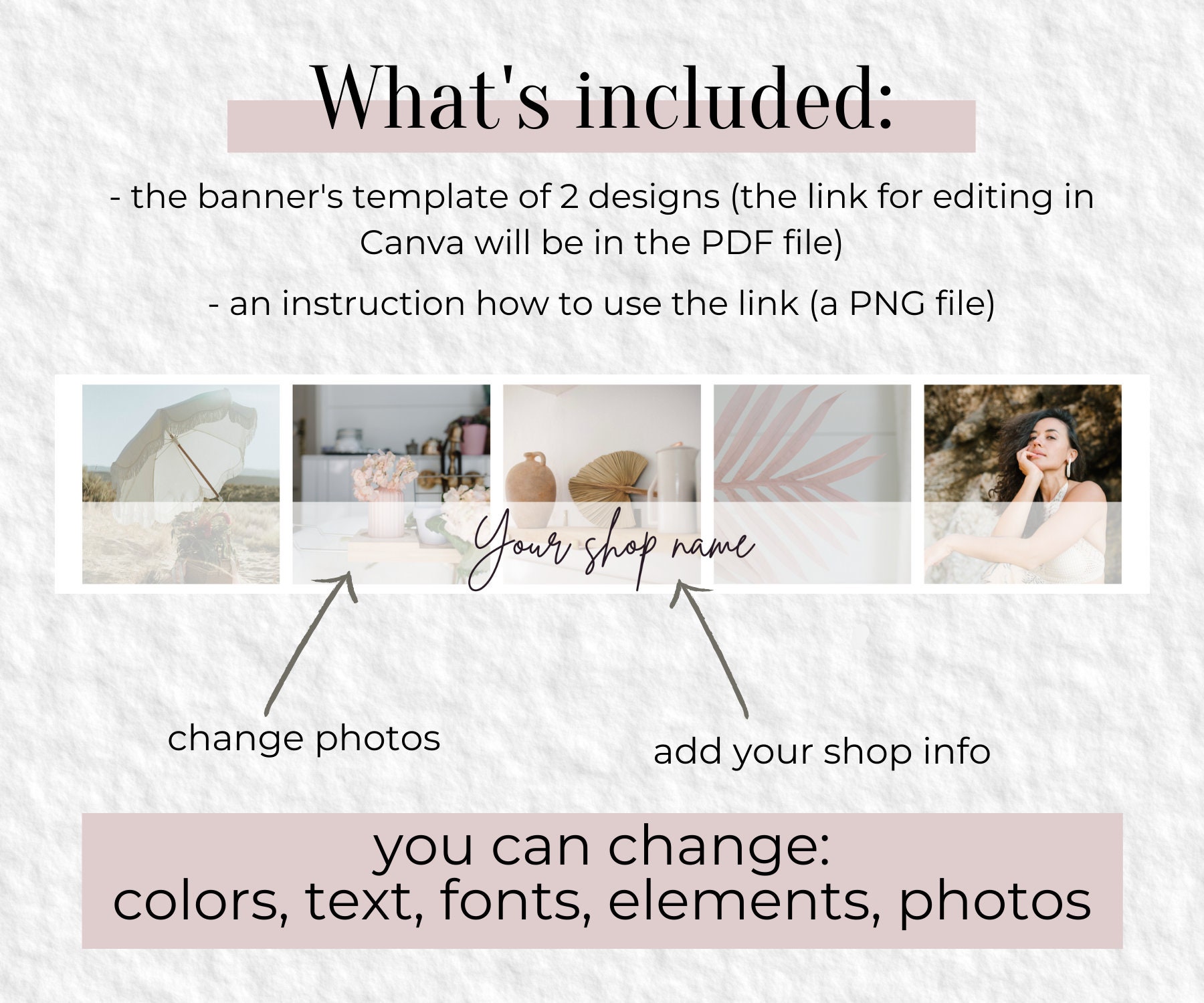 Amazon Storefront Banner Template Editable With Canva Boho - Etsy