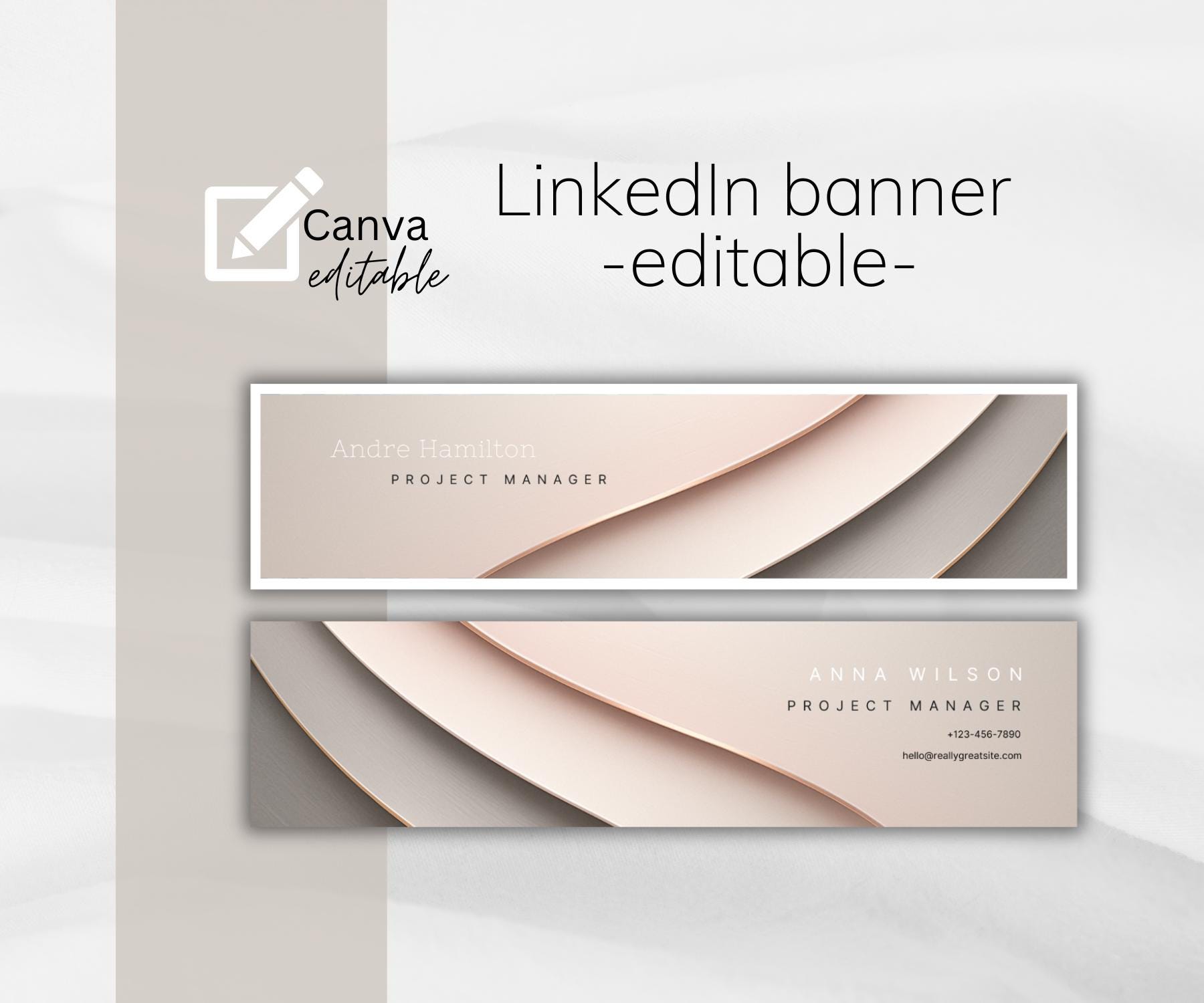 Linkedin Banner Canva Template | Editable Professional Linkedin Cover ...