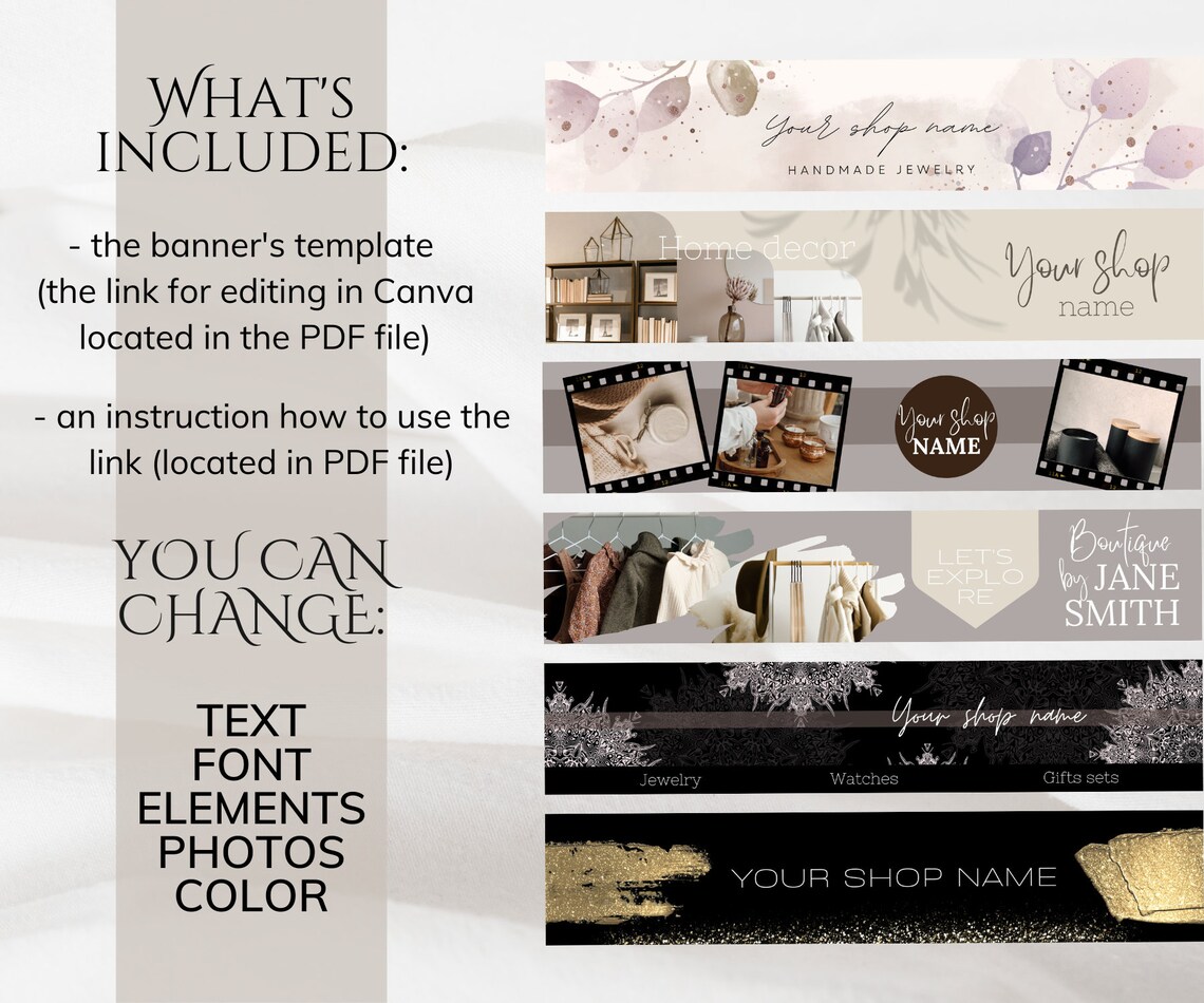 Amazon Storefront Banner Templates: Editable Canva Bundle (digital ...