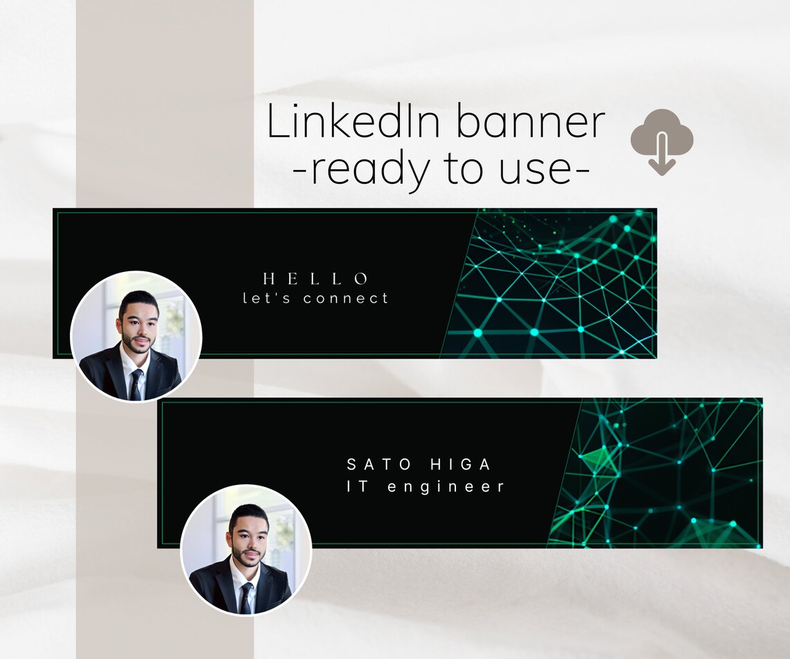 Linkedin Banner Technology, Black Linkedin Banner With Green ...