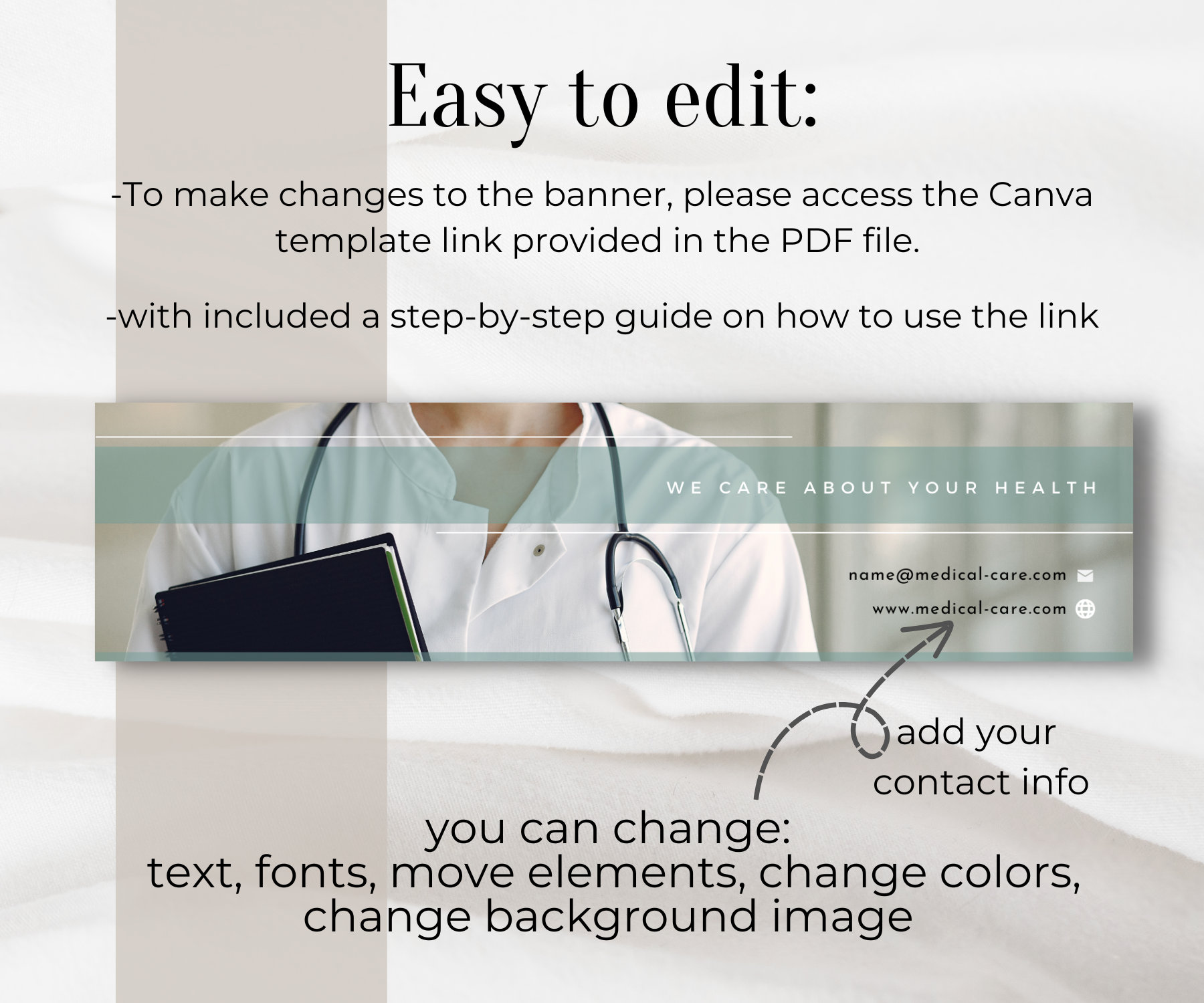 Medical Linkedin Banner, Health Care Professional, Canva Template