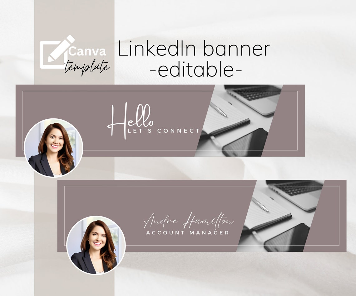 Professional Linkedin Banner, Editable Canva Template, Background ...