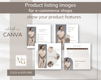 Imágenes de anuncios de ropa de moda: Plantilla editable de Canva (descarga digital)