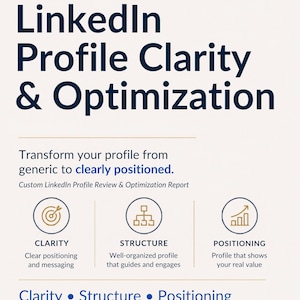 LinkedIn Profile Optimization - LinkedIn Profile Improvement - LinkedIn Profile Help - LinkedIn Rewrite Guidance - Career Positioning