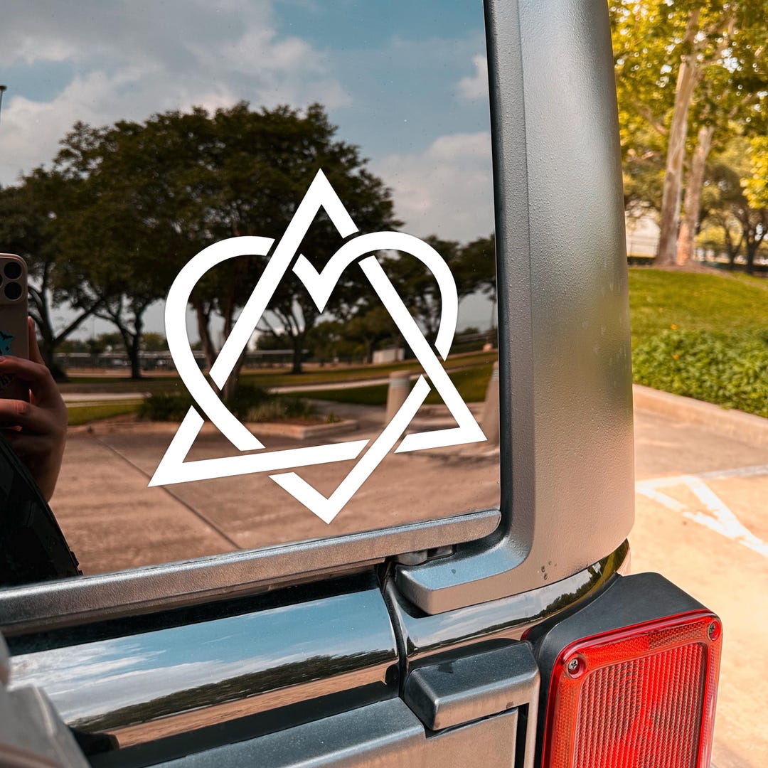 Adopt Symbol Adoption Symbol Decal, Adopted Bumper Sticker, Triangle Heart, Car ...