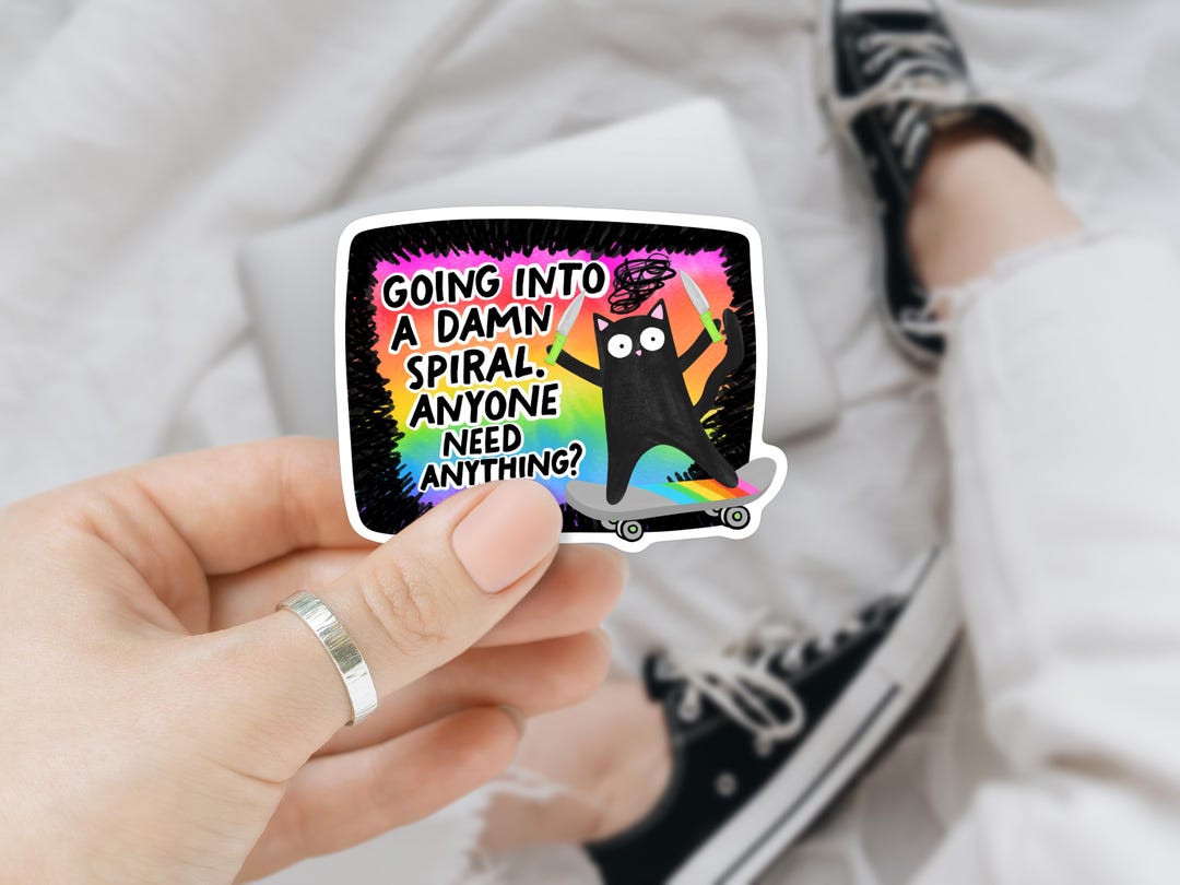 Losing Control Sticker Spiraling Out of Control Sticker, Waterproof Sticker, Funny Mental ...