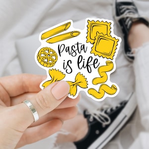 Pasta is life sticker, waterproof sticker, pasta lover sticker decal, Italian food sticker, noodle lover sticker, dishwasher safe sticker