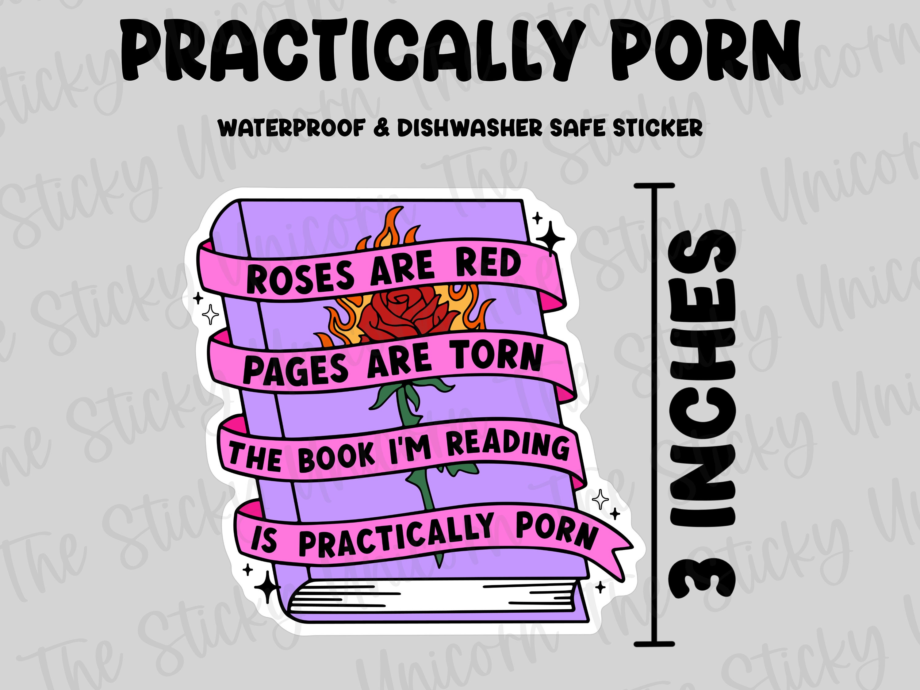 Practically Porn Sticker, Waterproof Sticker, Smut Bookish Sticker Decal,  Book Sticker Gift, I Like Spicy Books, Funny Book Sticker Gift - Etsy