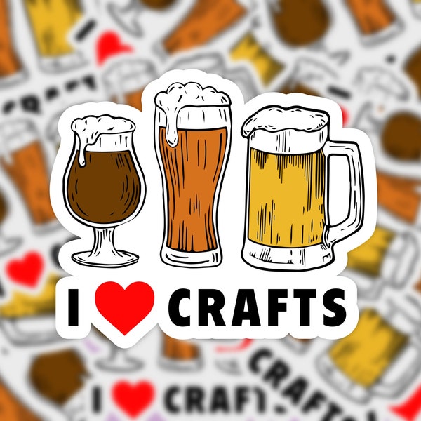 Craft beer sticker, waterproof sticker, beer laptop sticker, beer lover stickers, gift for her, gift for him, I love beer, adult sticker