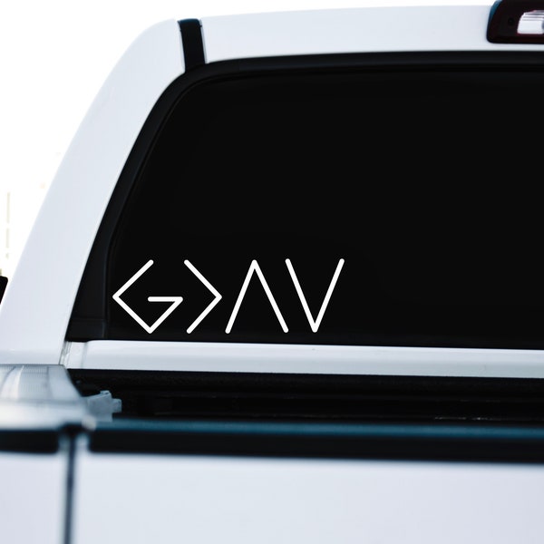 God is Greater Than the Highs and Lows decal, god decal, god is greater than the ups and downs, faith decal, god is great window sticker