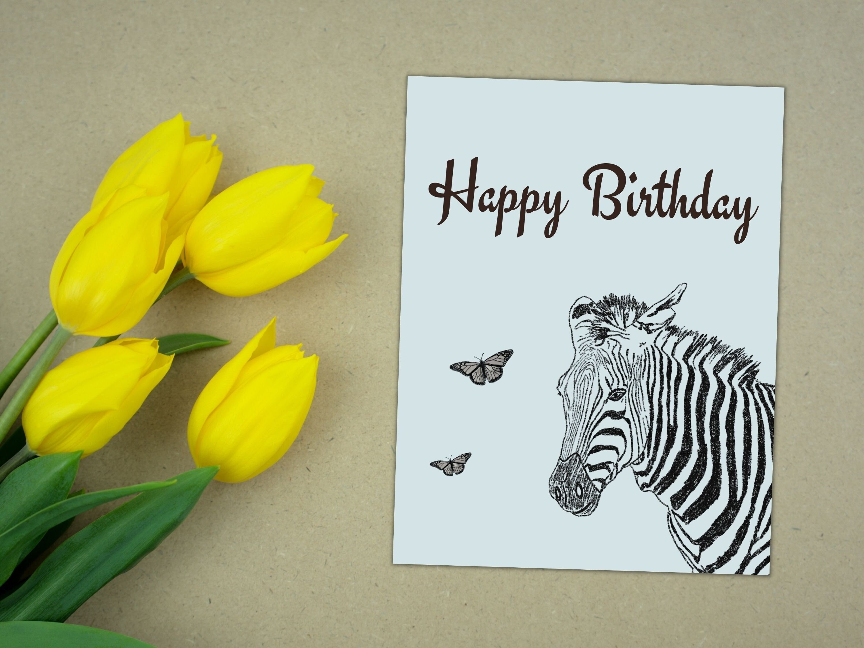 Zebra Birthday Card Zebra Printable Happy Birthday Animal - Etsy Zebra Birthday Card Zebra Printable Happy Birthday Animal - Etsy