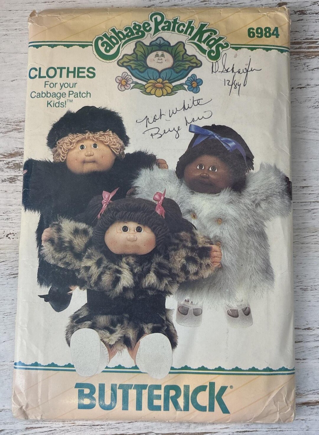 Cabbage Patch Kids Doll Clothes Sewing Pattern Butterick 6984 Coats ...