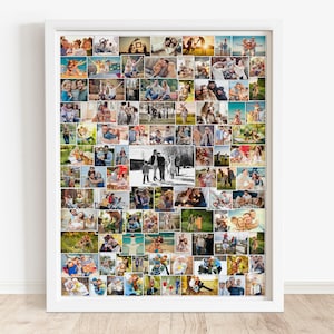 Family Photo Collage Gift 40-150 Photos, Personalized Family Gift, Family Wall Art, Wedding Anniversary Gift, Family Photos, Memory Wall Art