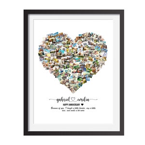Personalized Heart Collage 70-150 Photos, Anniversary Collage Gift, Wedding Anniversary, Personalized Gift, Family Collage, Birthday Collage