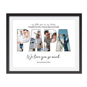 Collage fotografico personalizzato per papà, regalo per lui, regalo personalizzato per la festa del papà, collage fotografico per papà, regalo per papà, collage fotografico per la festa del papà