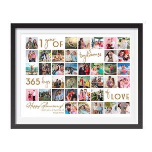 Personalizza il collage fotografico per il primo anniversario, regalo di anniversario per il marito, collage fotografico personalizzato, un anno insieme