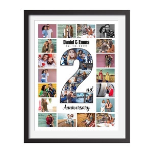 Personalized 2nd Anniversary Photo Collage Gift (Digital Download)