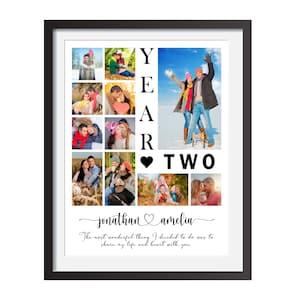 Personalisieren Sie 2 Jahre Jubiläum Fotocollage für Mann, benutzerdefinierte 2 Jahre Jubiläumsgeschenk für Ihn, 2 Jahre Hochzeitsgeschenk, zweiter Jahrestag