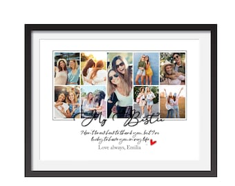 Best Friend Photo Collage Template 24X30, Personalized Gift for Friend, Best Friend Photo Collage, Custom Photo Collage Gift for Best Friend