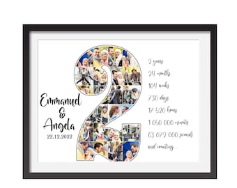 2 Year Anniversary Photo Collage Gift (PSD Template)