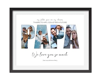 Papa Photo Collage Template in PSD, Customizable Father's Gift, Daddy Photo Collage, Gift For Papa, Father Day Photo Collage, Dad Collage
