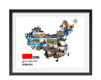 Personalized China Map Photo Collage: Travel Keepsake (Digital Download)