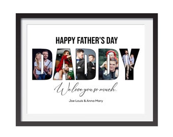 Daddy Photo Collage PSD Template, Personalized Father's Day Gift (Digital Download)