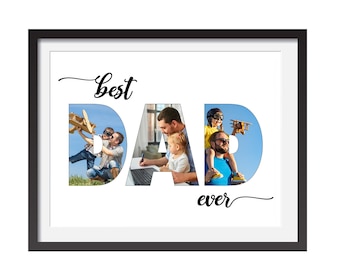 Plantilla de collage de fotos para papá, regalo para el Día del Padre (PSD)