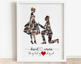 Paare Fotocollage Geschenk: Personalisierter Vorschlag Jahrestag (Digitale Datei)
