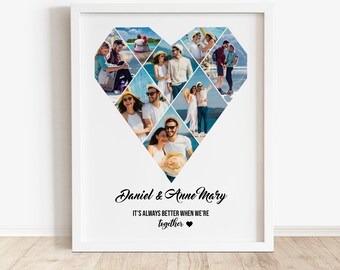 Personalized Heart Photo Collage: Custom Love Gift (Digital Download)