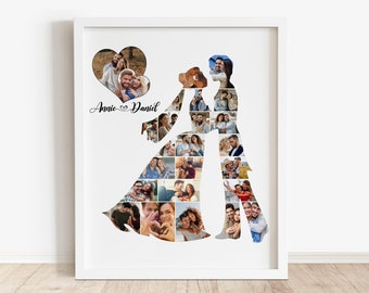 Herz Paare Fotocollage, Jahrestag Geschenk (PSD Vorlage)