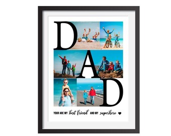 Dad Photo Collage PSD-sjabloon, Vaderdagcadeau (digitale download)