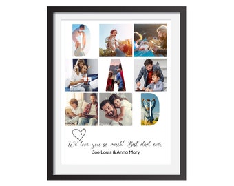 Plantilla personalizada para collage de fotos de papá, regalo para el Día del Padre (PSD)