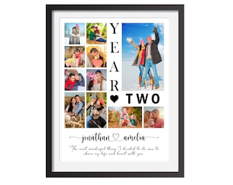 Personalized 2nd Anniversary Photo Collage Gift (Digital Download)