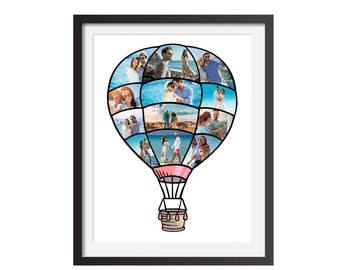 Hot Air Balloon Photo Collage Template: 32 Photos (PSD)