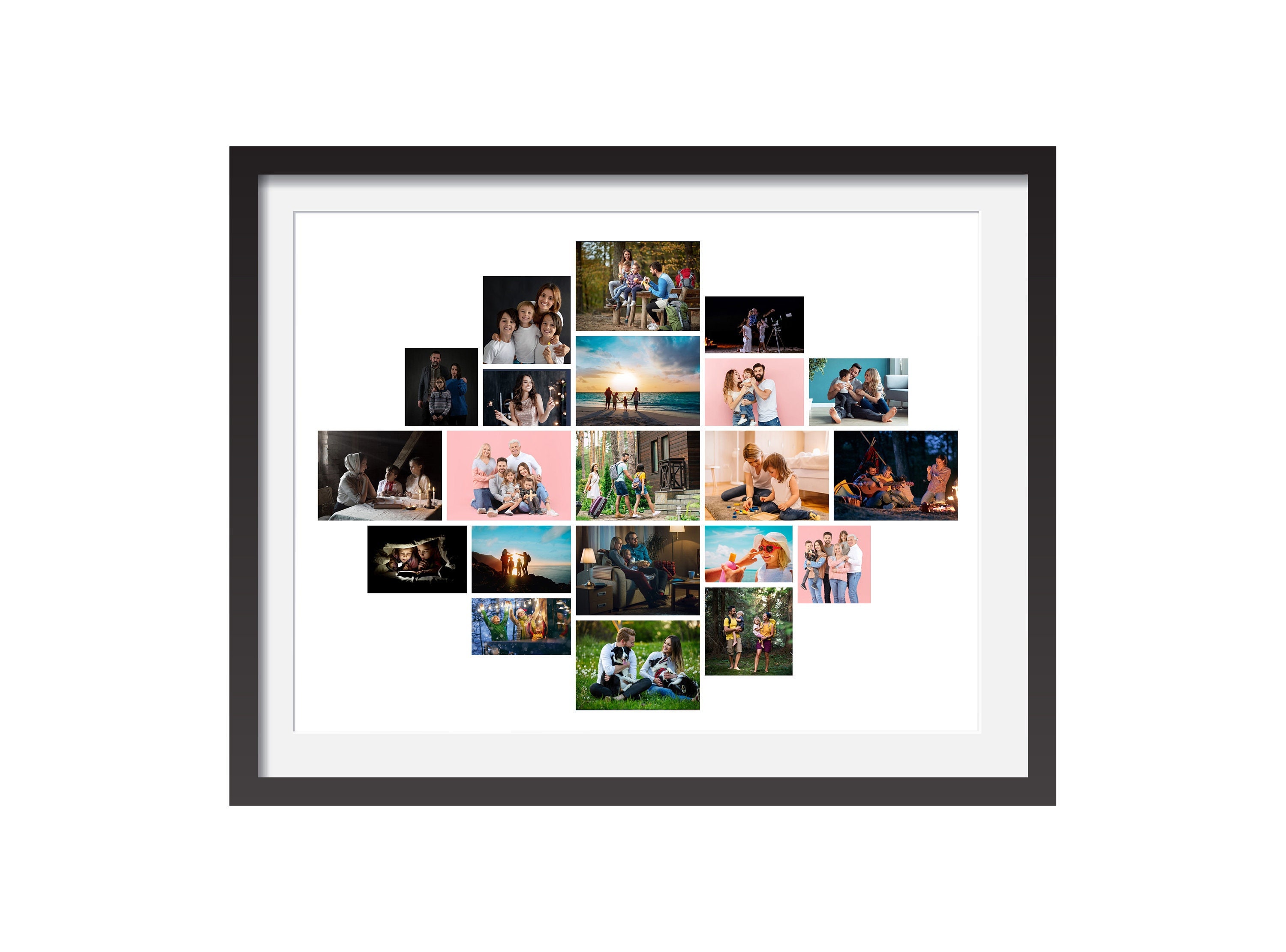 Photo Collage Template: 21 Photos, Scrapbook, Storyboard (PSD & Canva, Instant Download)