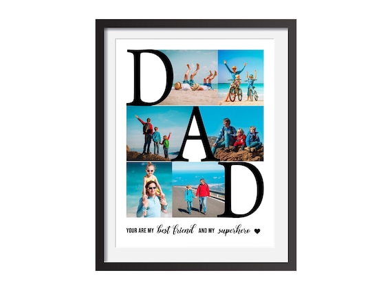 Dad Photo Collage PSD Template, Father's Day Gift (Digital Download)