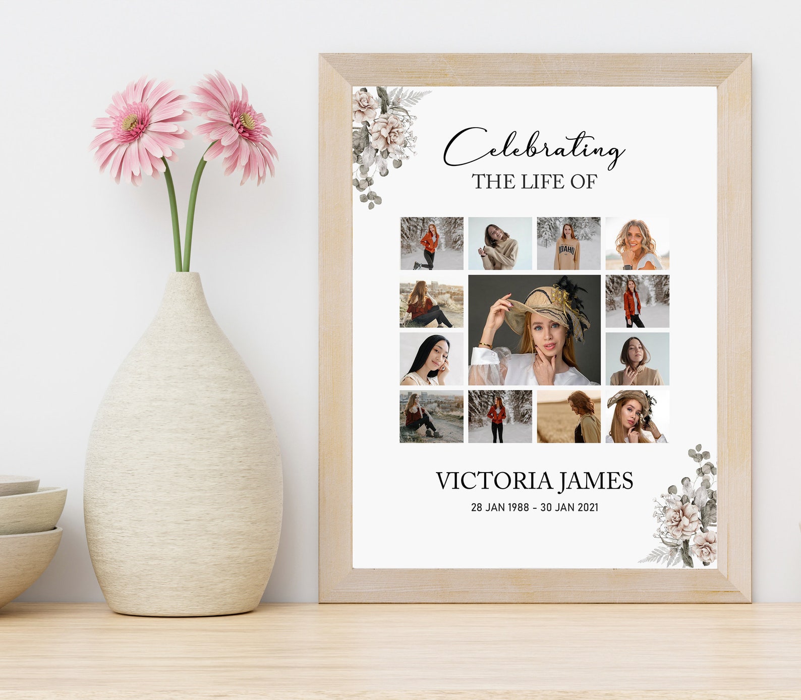 In Loving Memory Of Photo Collage Templates in 24 x 36 Etsy