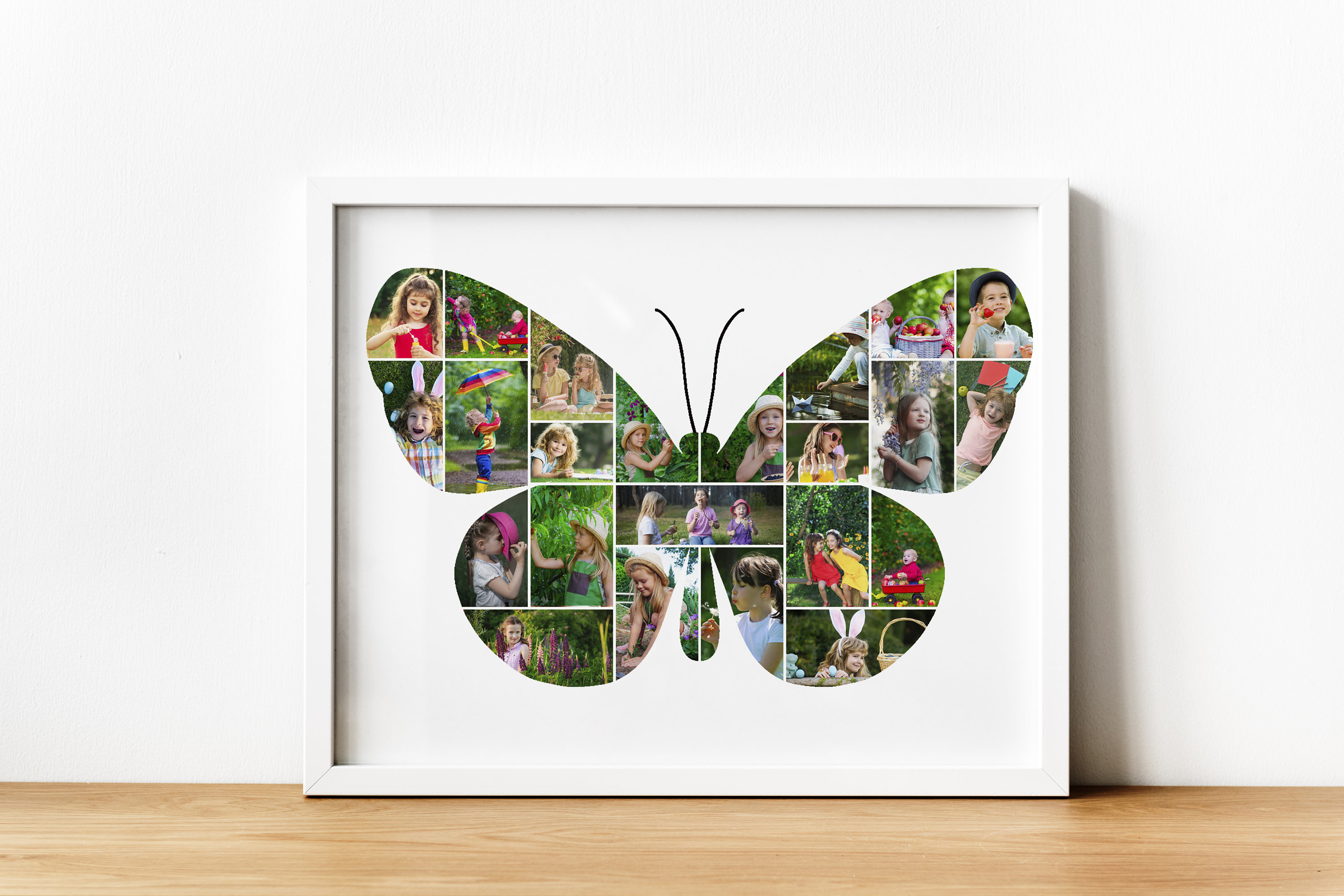 Butterfly Shape Photo Collage Template 12x16 Etsy Australia