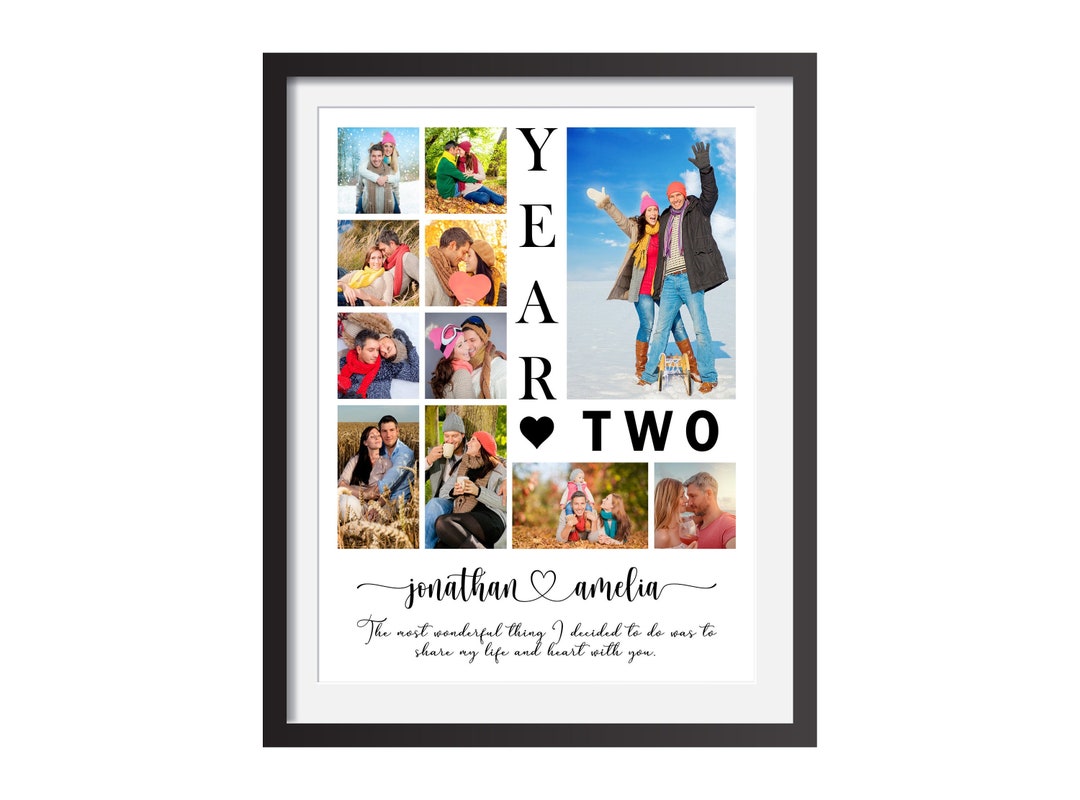 Buy Personalized 2nd Anniversary Photo Collage Gift (digital Download ...