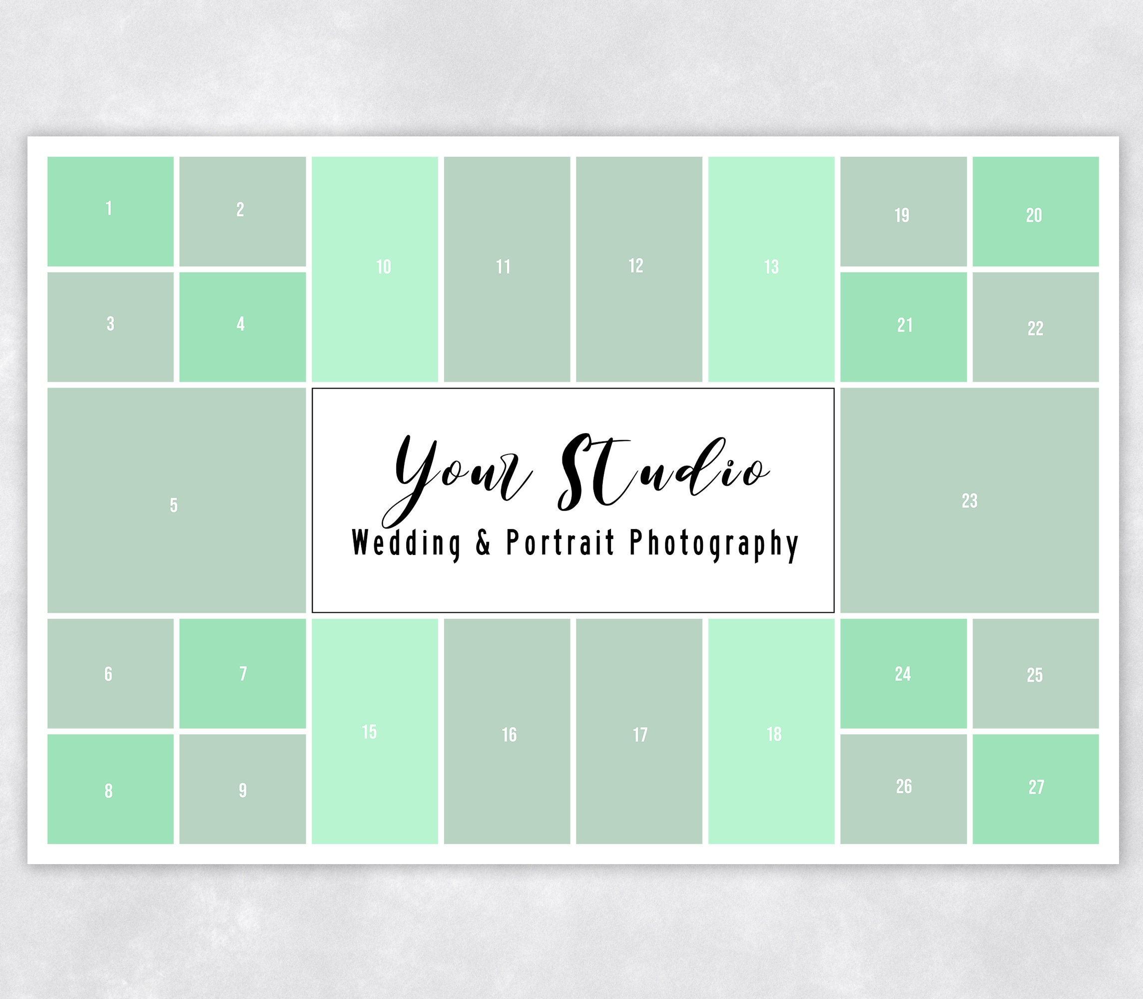 Photo Collage Template in 24x36 in Landscape with Text Etsy